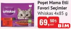 WHİSKAS POŞET MAMA ETLİ FAVORİ SEÇİMLER 4X85 G